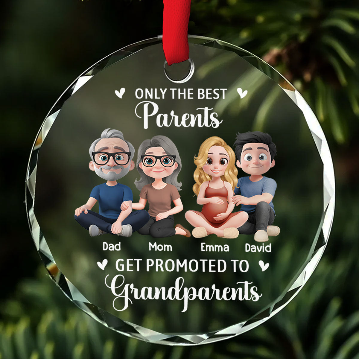 New Grandparents - Personalized Custom Glass Ornament