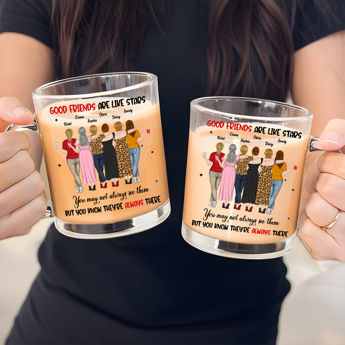 Friends Like Stars - Personalized Custom Glass Mug