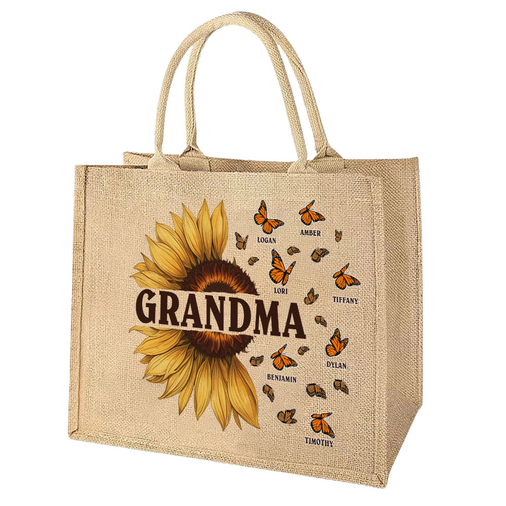 Love Being Called Grandma - Personalized Custom Jute Tote Bag