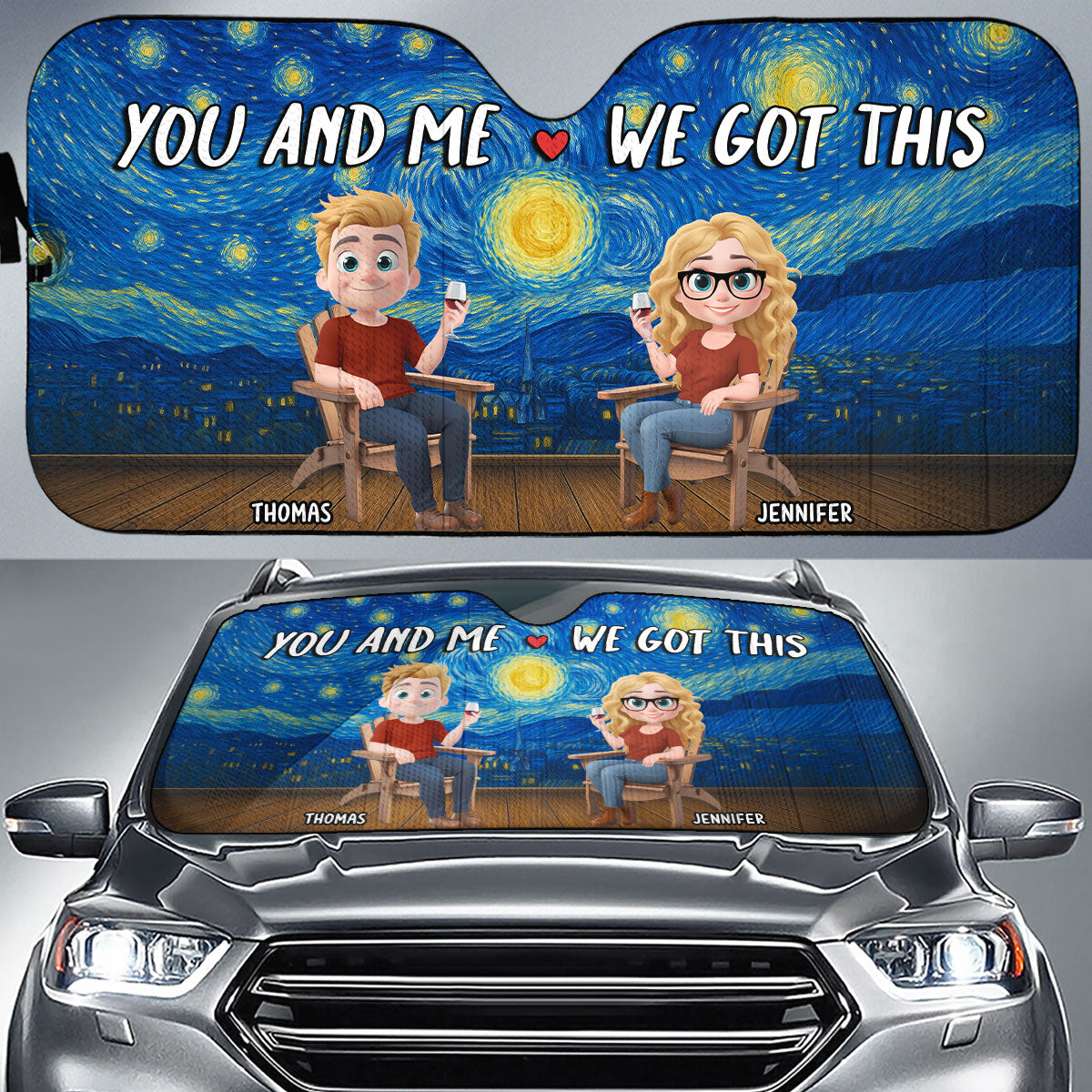 Whimsical Sky - Personalized Custom Car Sunshade