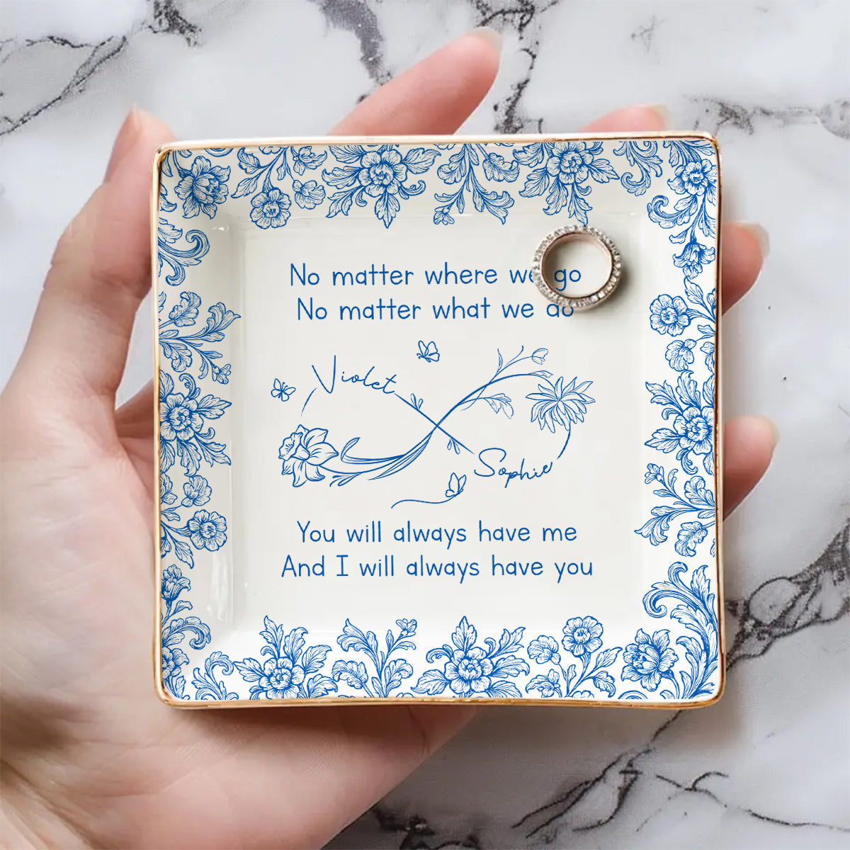 No Matter Where We Go - Personalized Custom Jewelry Dish