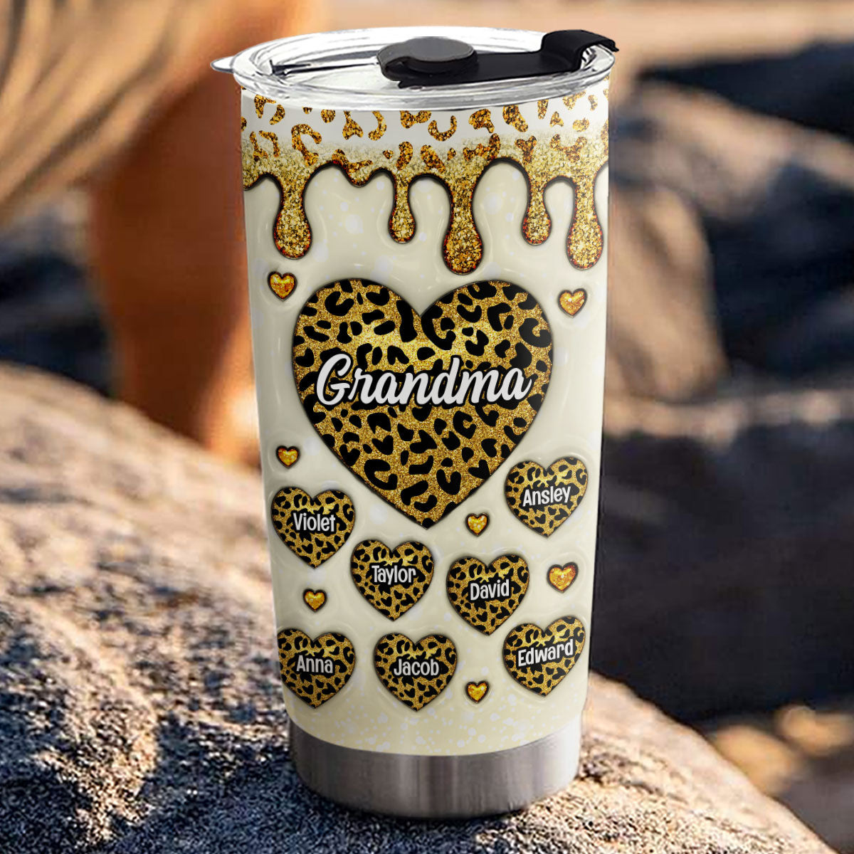Grandma Love Is Infinite - Personalized Custom 3D Inflated Effect Tumbler