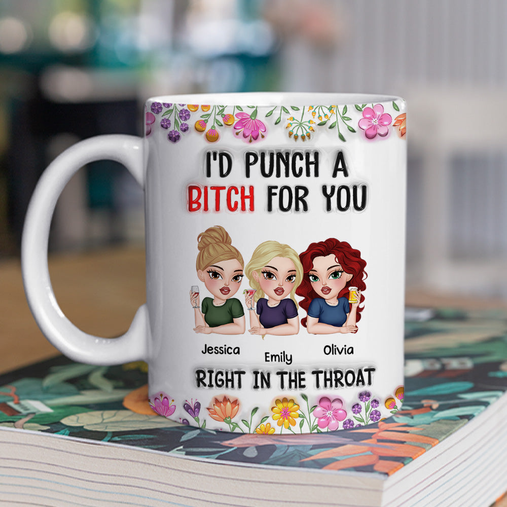 Punch For You My Bestie - Personalized Custom 3D Inflated Effect Mug