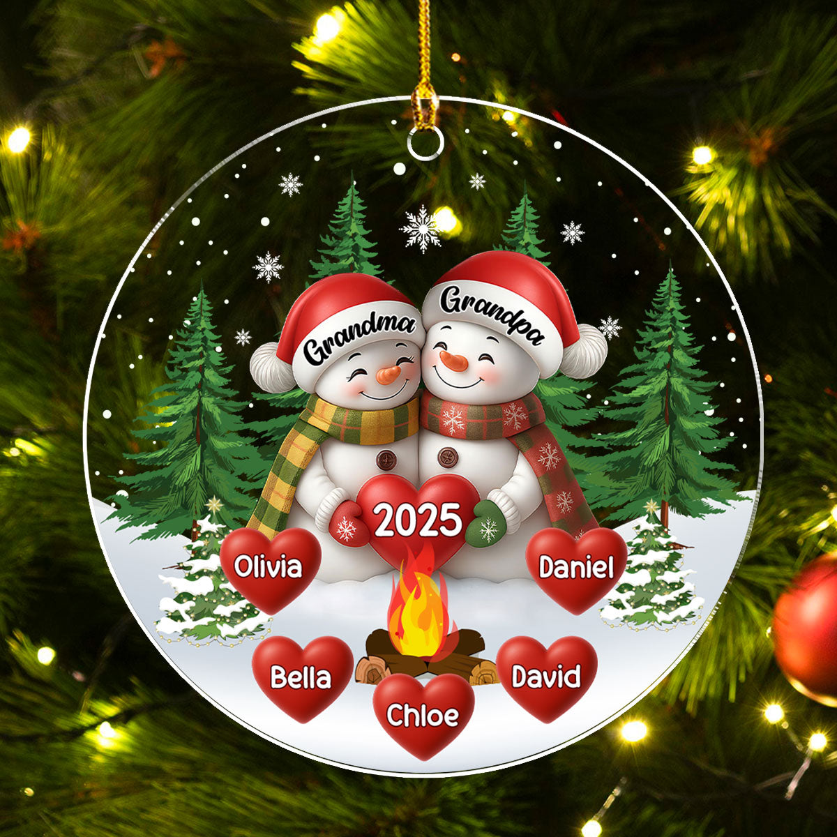 Grandma Grandpa Grandkids - Personalized Custom Acrylic Ornament