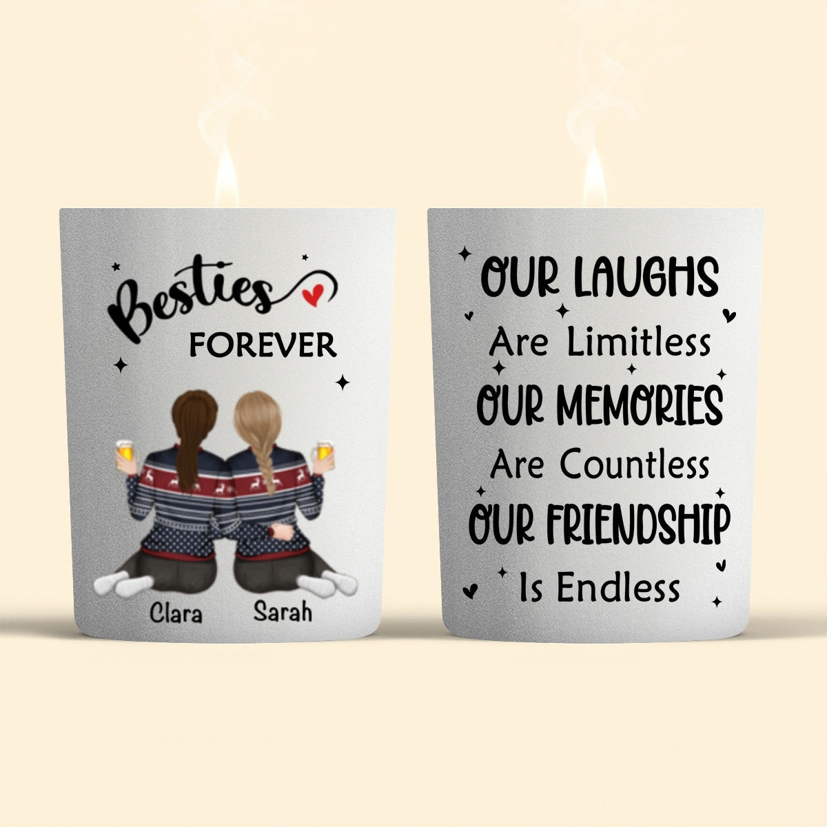Our Friendship Is Endless - Personalized Custom Candle