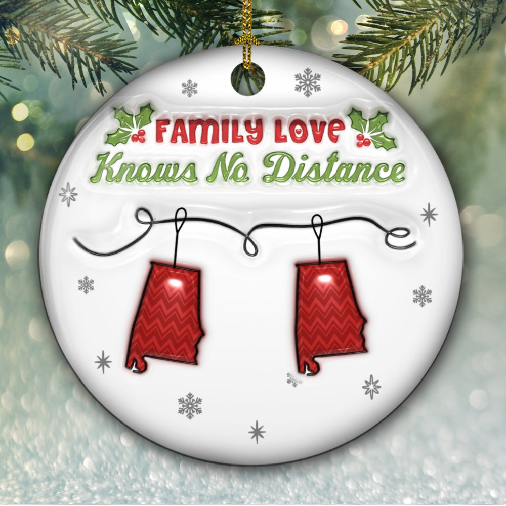 Family Love Does Not Need A Reason - Personalized Custom 3D Inflated Effect Ceramic Ornament