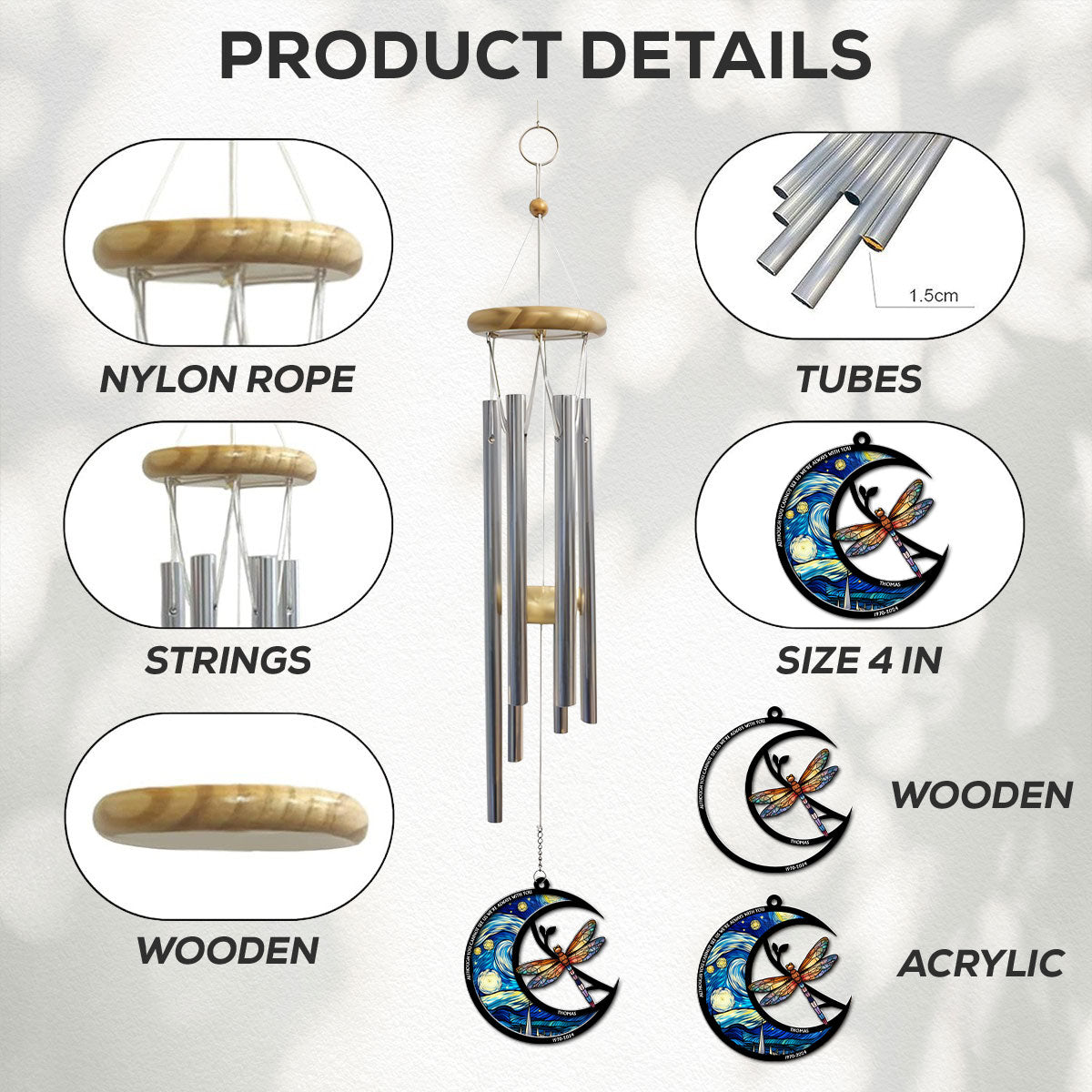 Although You Cannot See Me - Personalized Custom Suncatcher Wind Chime