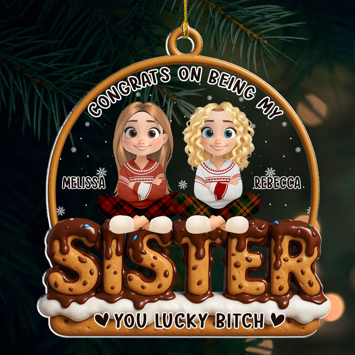 Bestie Beautiful Smore - Personalized Custom Acrylic Ornament