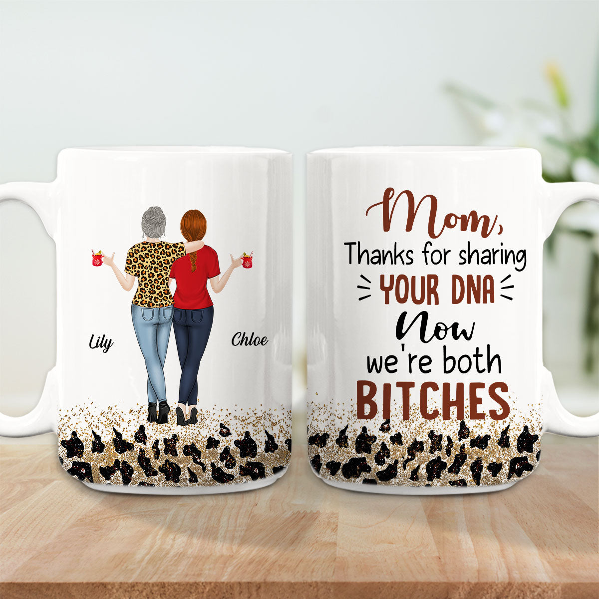 Mom Thanks For Sharing Your DNA - Personalized Custom Coffee Mug