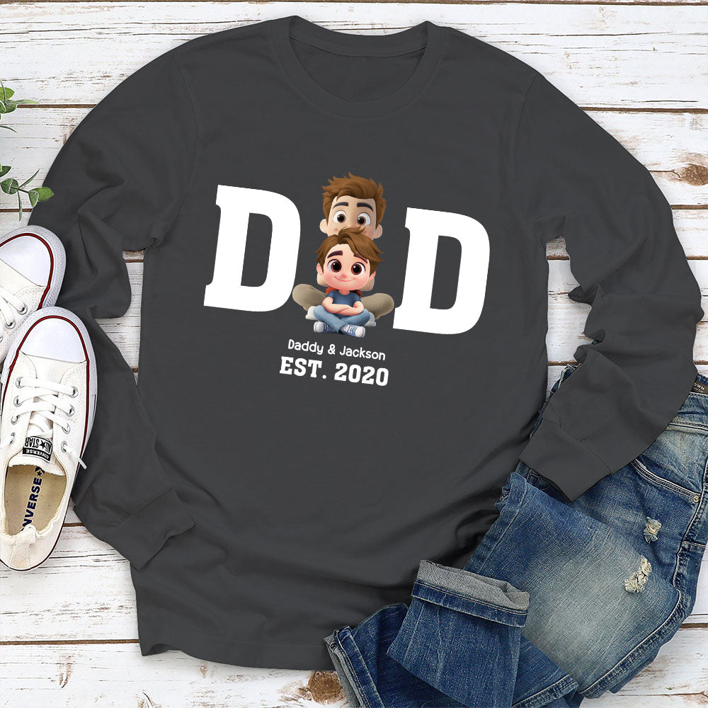 Happy Kids With Dad - Personalized Custom Shirt