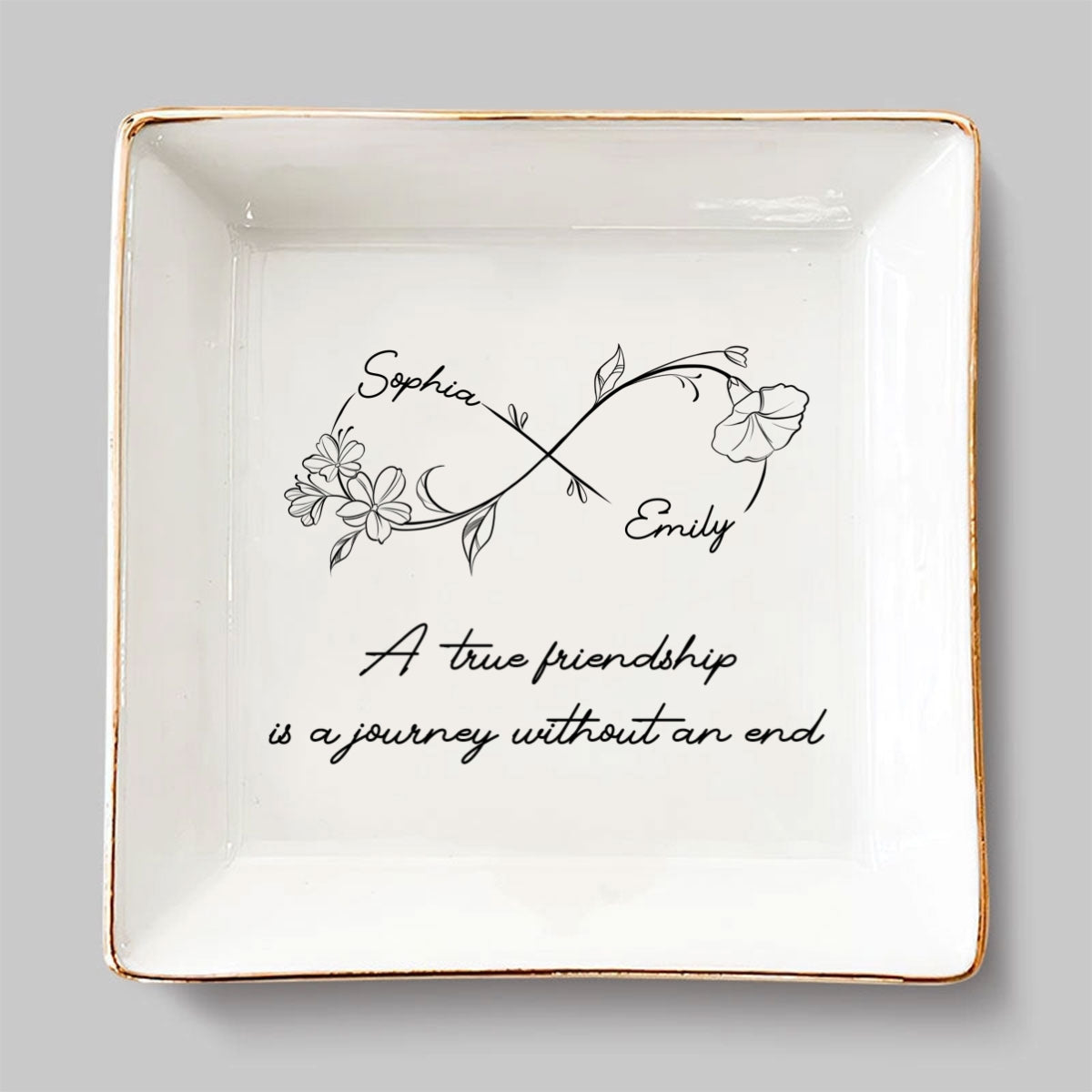 Journey Of Friendship - Personalized Custom Jewelry Dish