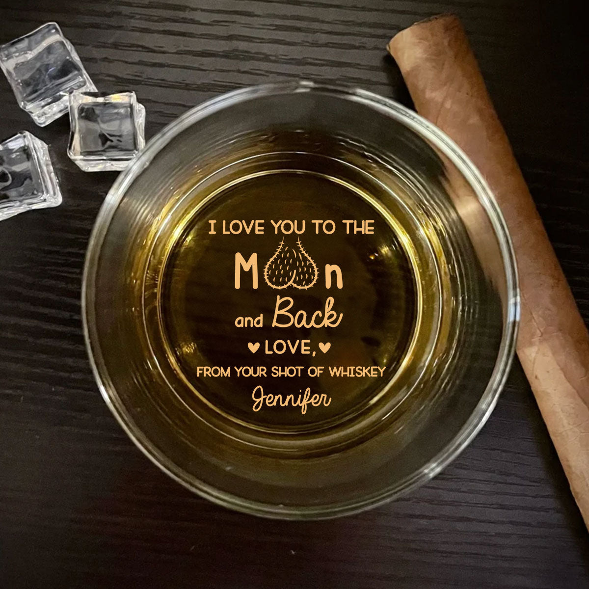 I Love You - Personalized Custom Engraved Whiskey Glass