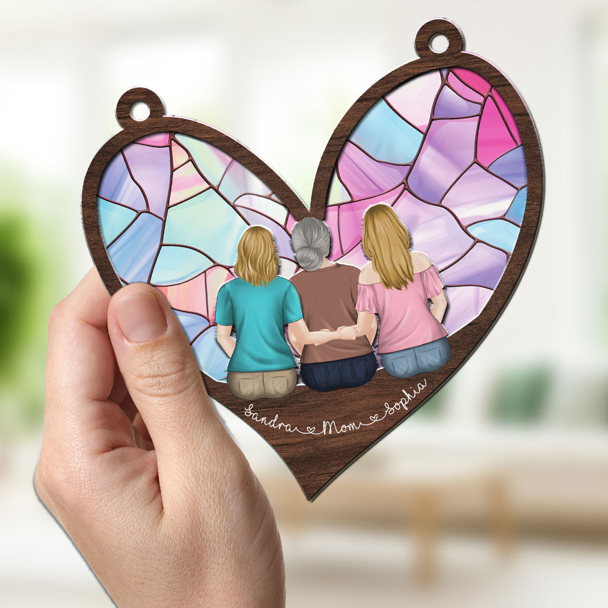 Mom We Love You - Personalized Custom Suncatcher