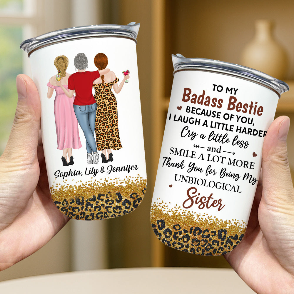 Because Of You I Laugh A Little Harder - Personalized Custom 10oz Tumbler