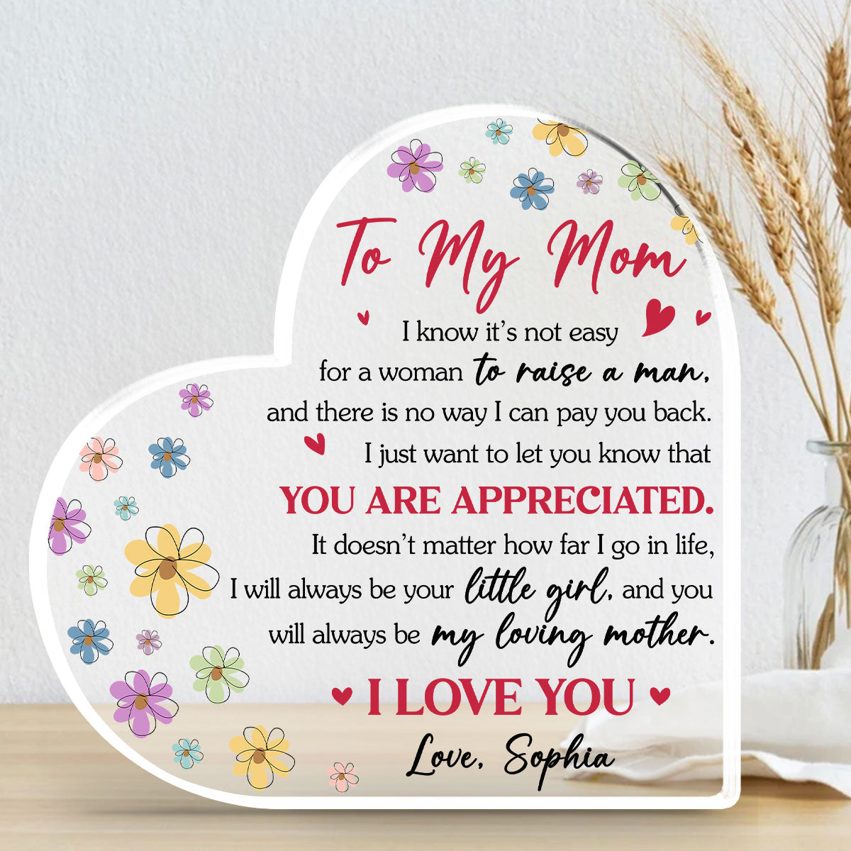 You Are Always My Loving Mom - Personalized Custom Acrylic Plaque