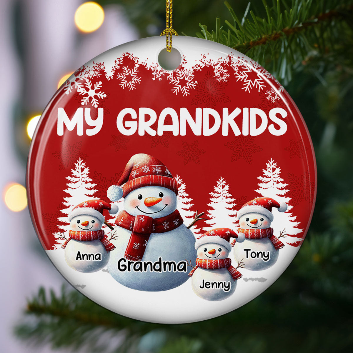 My Fav People Call Me Grandma - Personalized Custom Ceramic Ornament