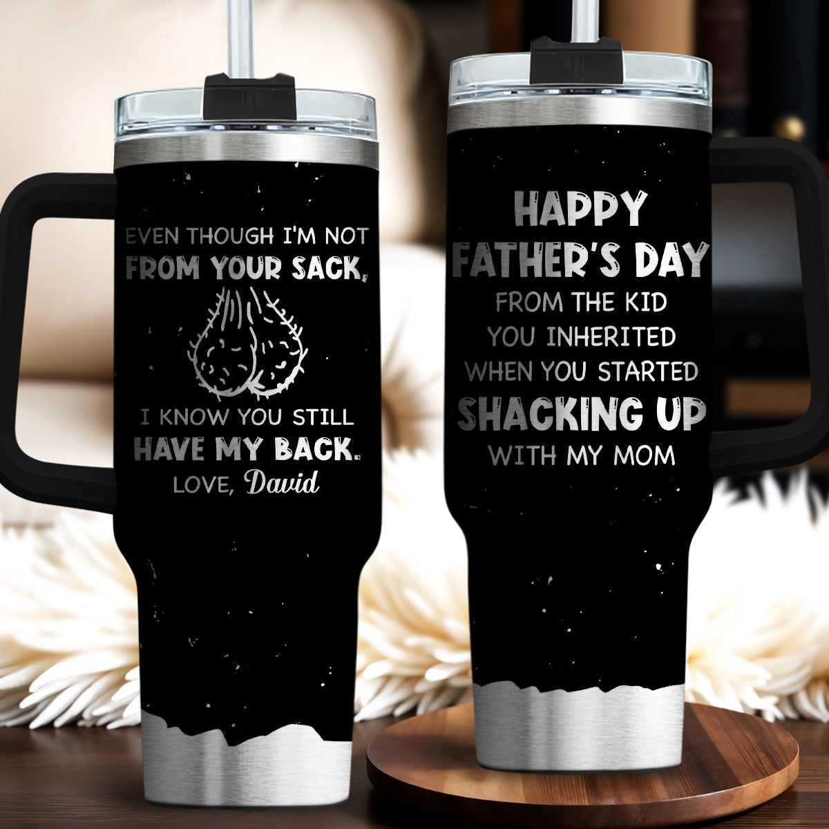 From Your Sack - Personalized Custom Engraved 40oz Tumbler With Handle