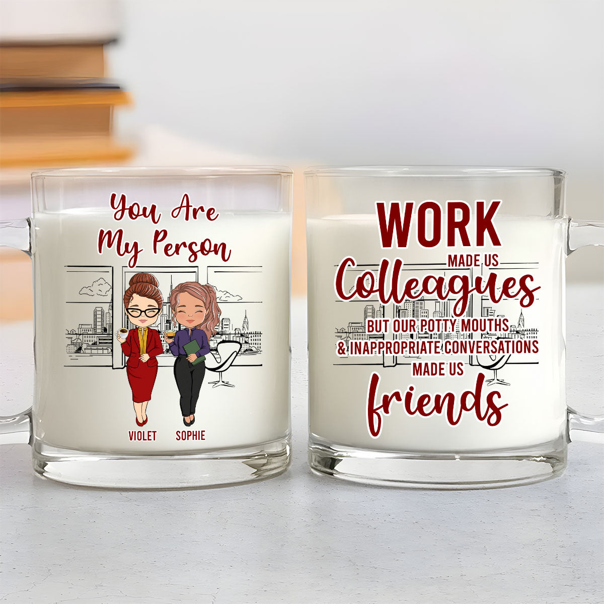 Work Made Us Colleagues Office Worker - Personalized Custom Glass Mug