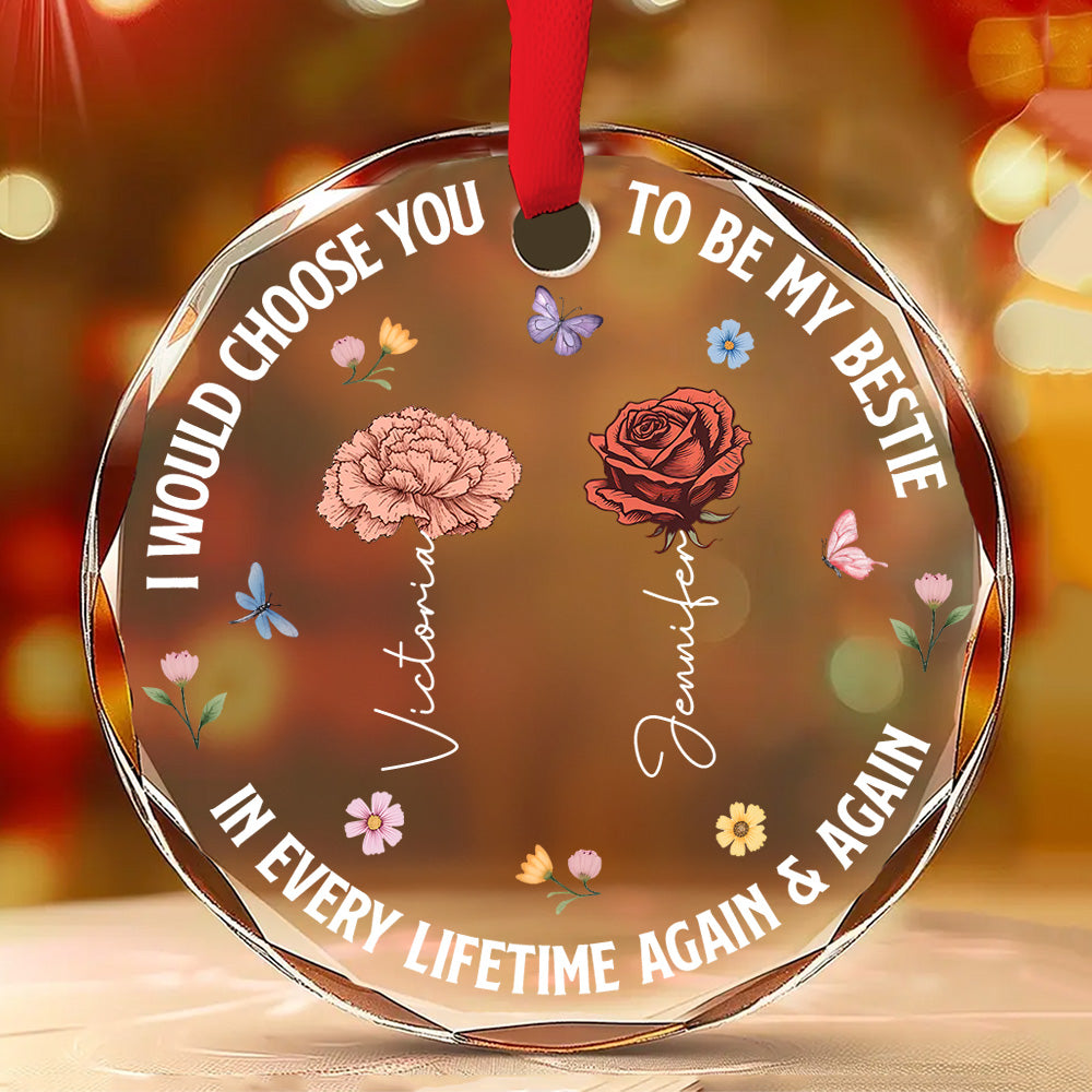 Choose You To Be My Sister - Personalized Custom Glass Ornament