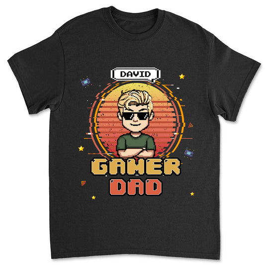Retro Gamer Dad - Personalized Custom Shirt