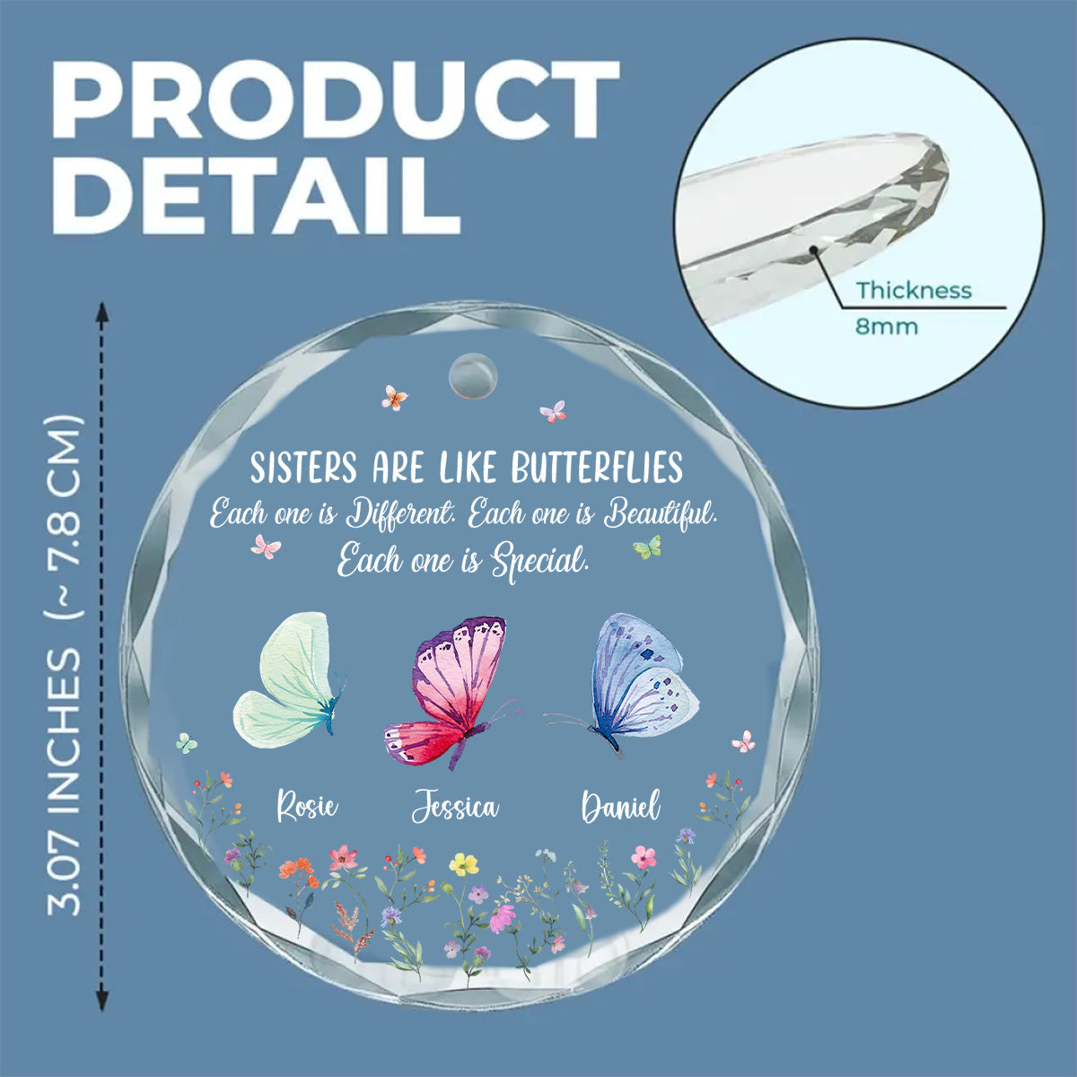 Sister Are The Gardeners Of Our Souls - Personalized Custom Glass Ornament