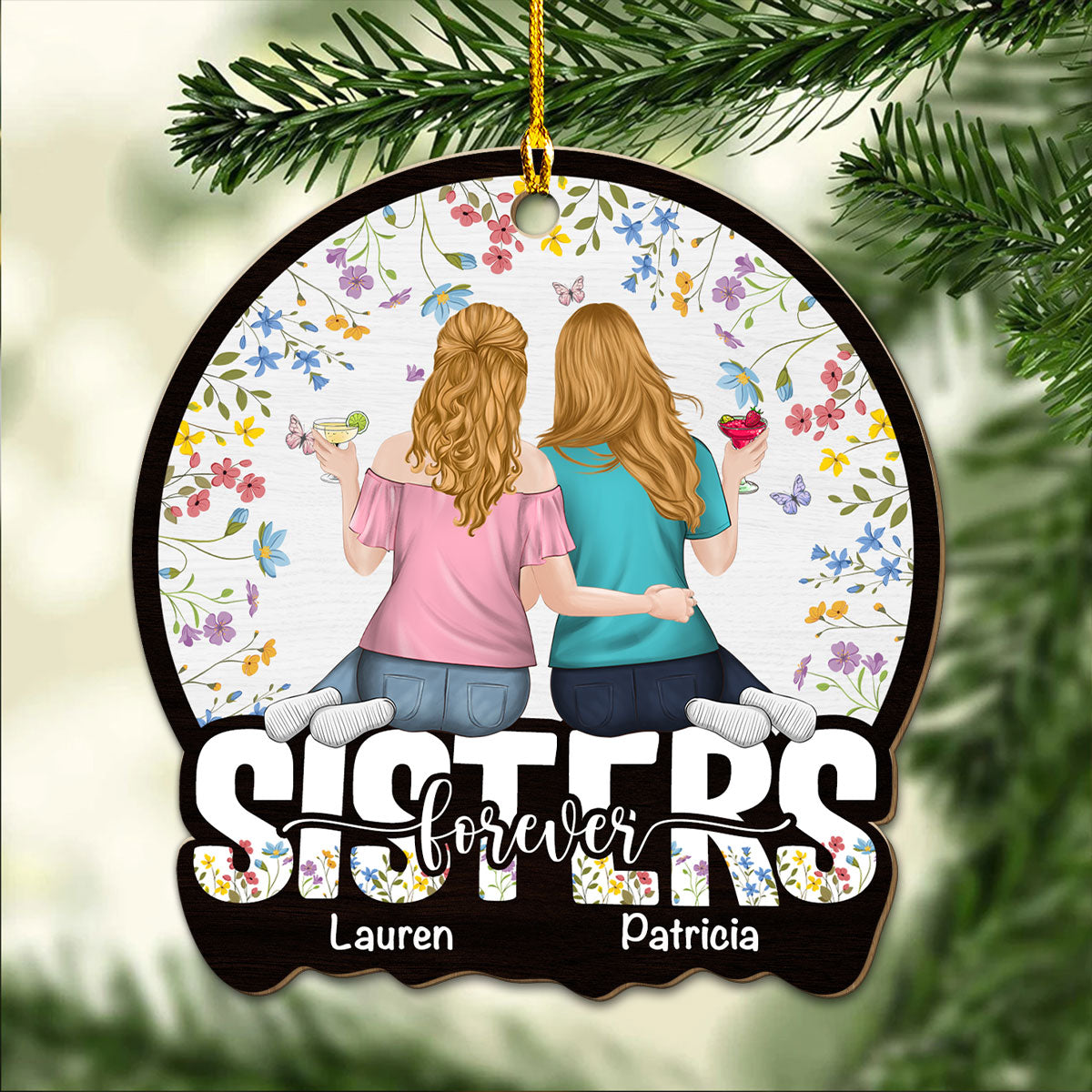 Bestie Colorful - Personalized Custom Wood Ornament