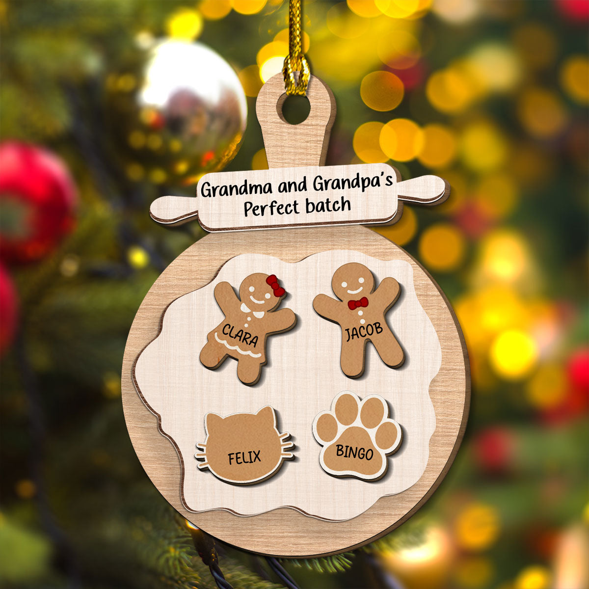 Perfect Batch Of Nana And Papa - Personalized Custom Freeshape 2-Layered Wood Ornament