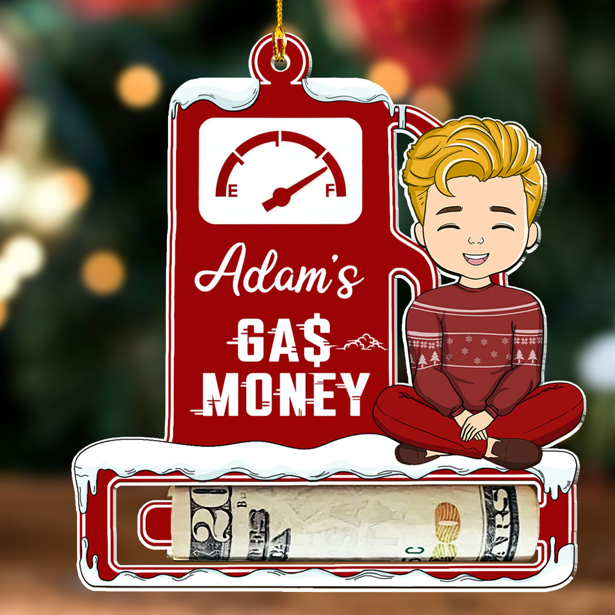 Gas Money - Personalized Custom Money Holder Acrylic Ornament