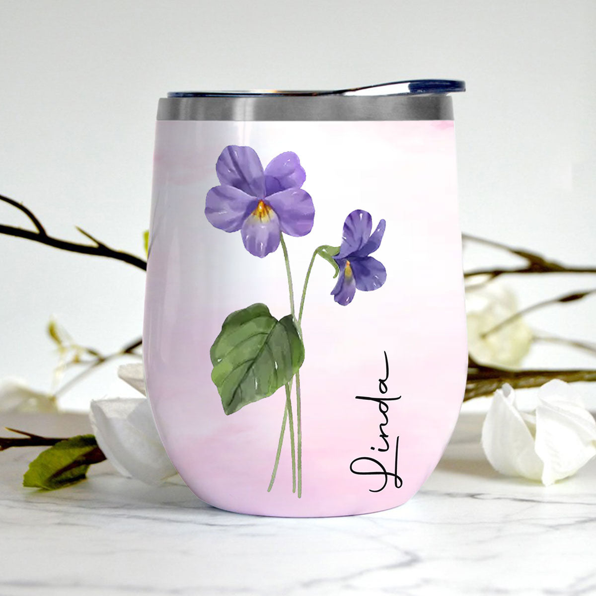Friends Are Flowers That Never Fade - Personalized Custom Wine Tumbler