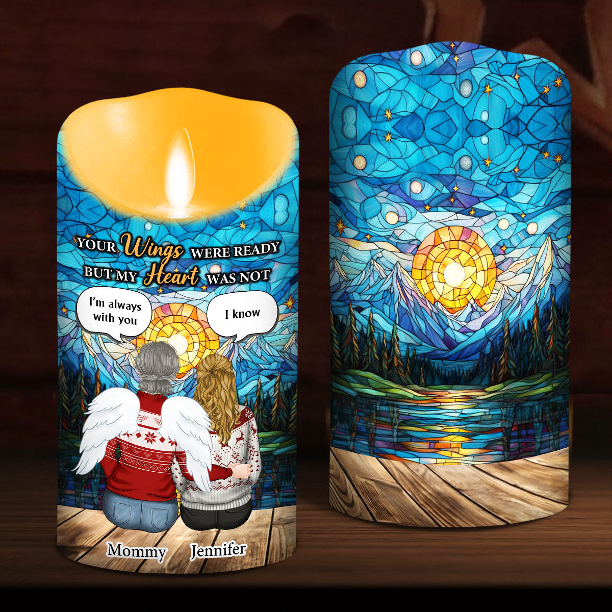 Your Wings Were Ready But My Heart Was Not - Personalized Custom LED Candle
