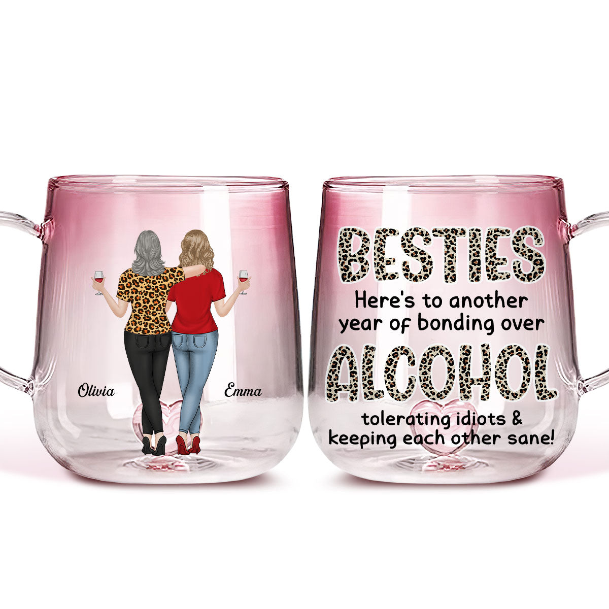 Alcohol Tolerating - Personalized Custom Pink Gradient Glass Mug