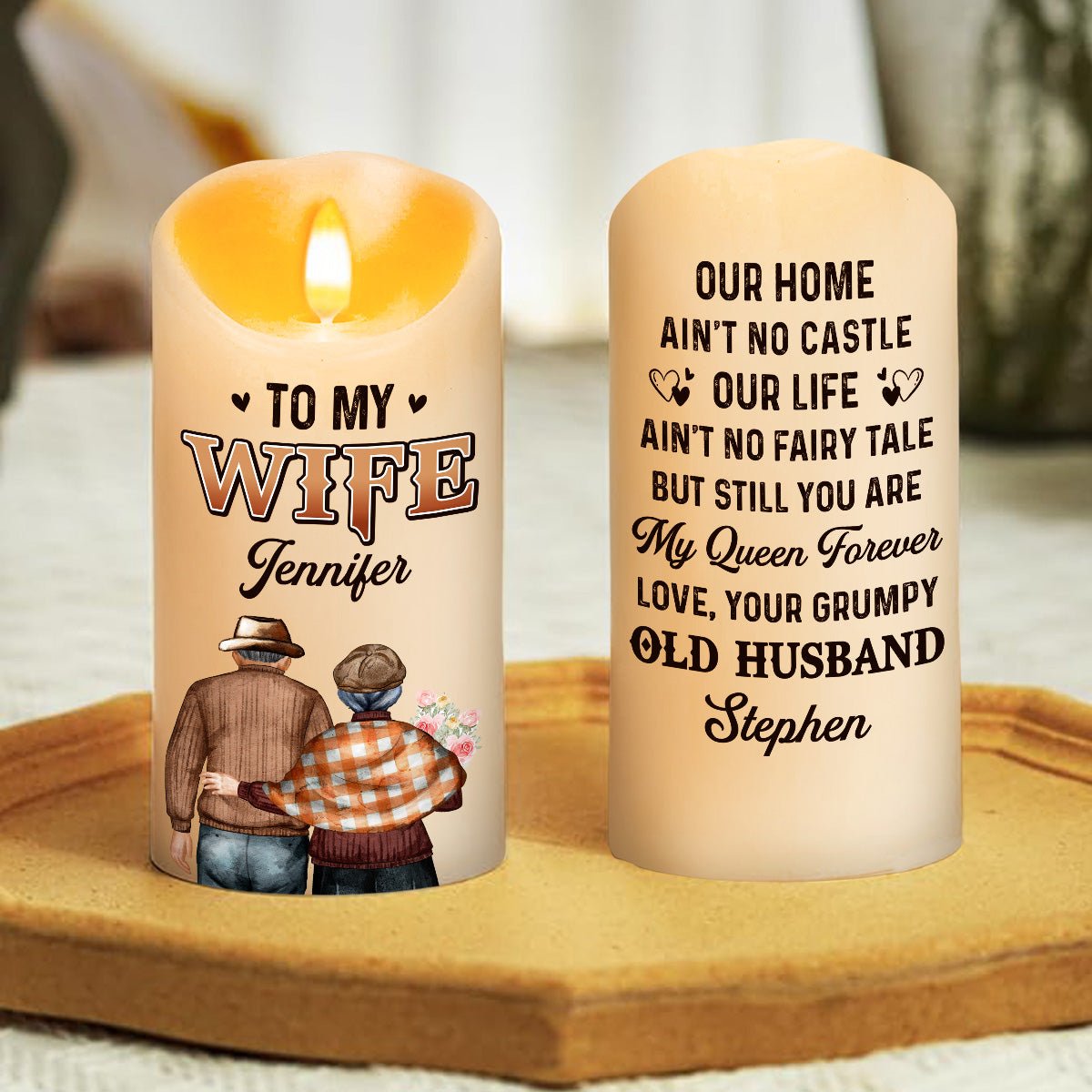 You Are My Queen Forever - Personalized Custom LED Candle