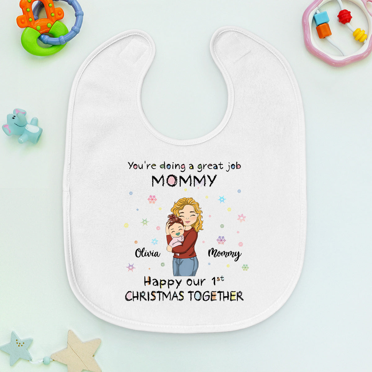 Christmas Together - Personalized Custom Baby Bib