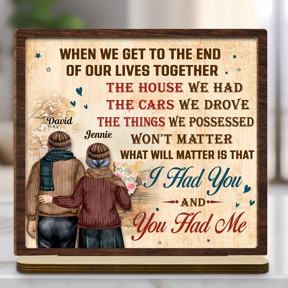 You Had Me - Personalized Custom 2-Layer Wood Plaque With Flat Base