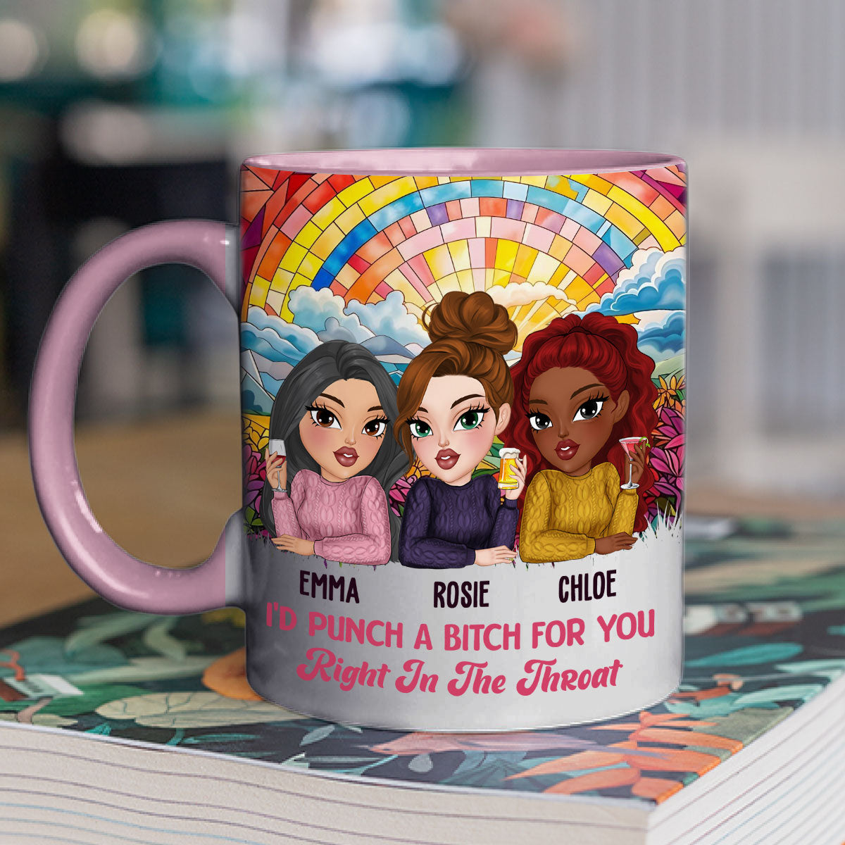 Punch For You My Bestie - Personalized Custom Accent Mug