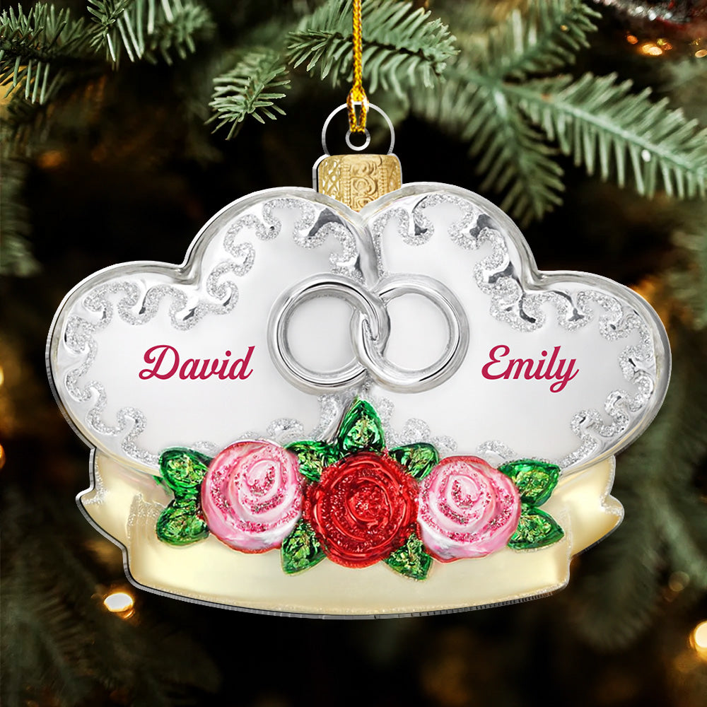 The Day We Got Married - Personalized Custom 3D Effect Acrylic Ornament