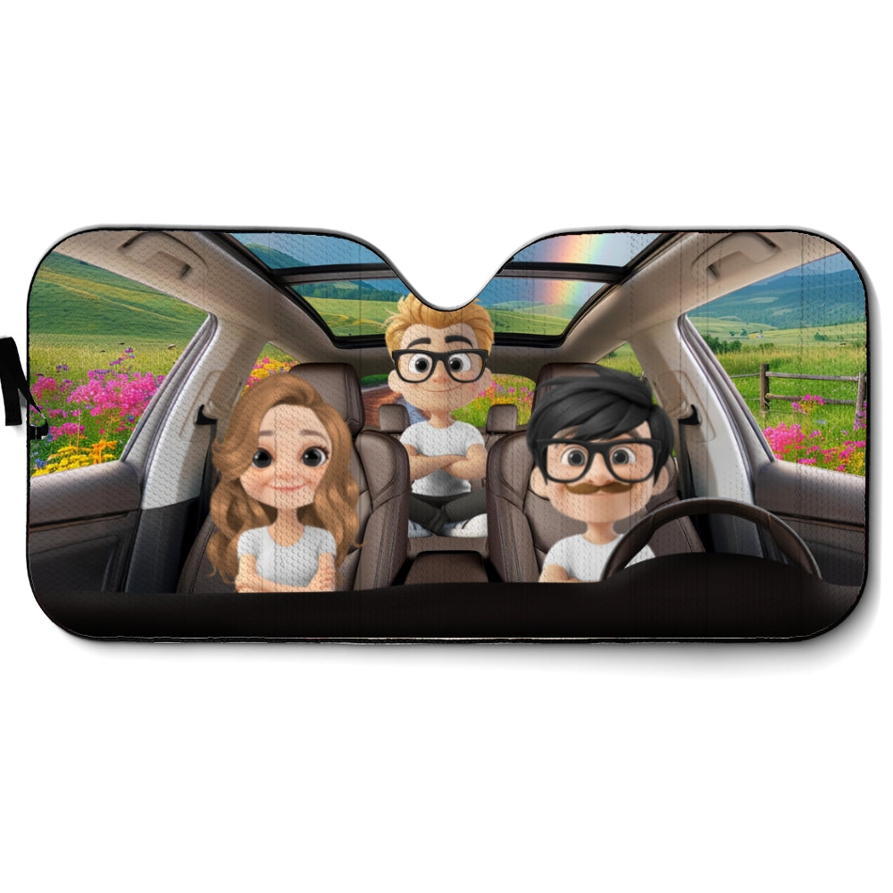 Happy Family - Personalized Car Sunshade