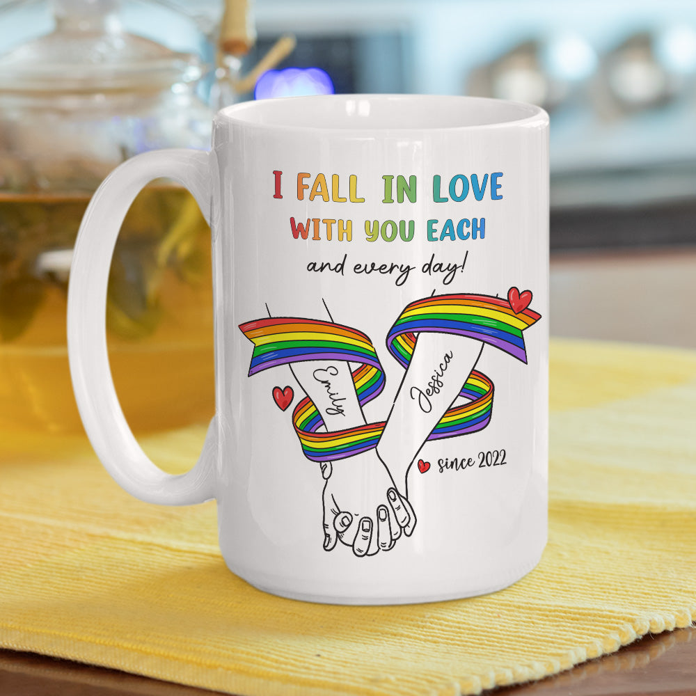 Love Grows Stronger Each Day - Personalized Custom Coffee Mug
