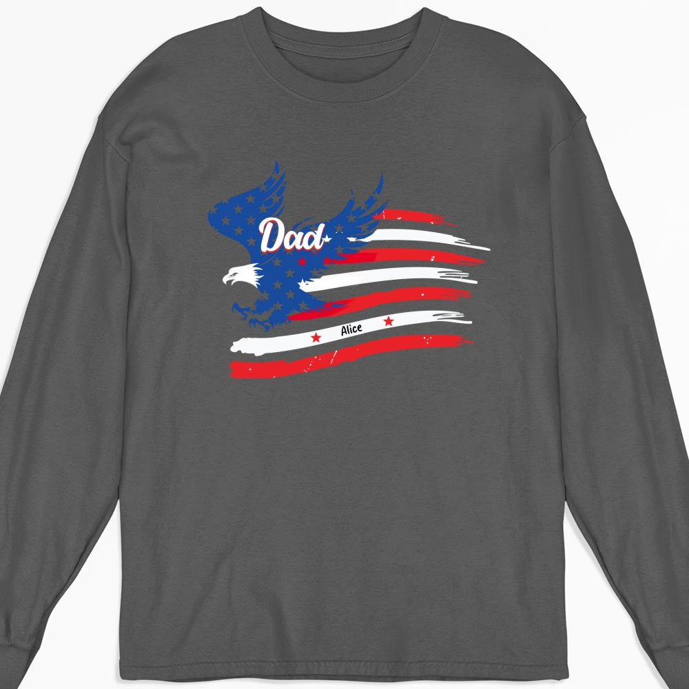 Papa American Flag - Personalized Custom Shirt