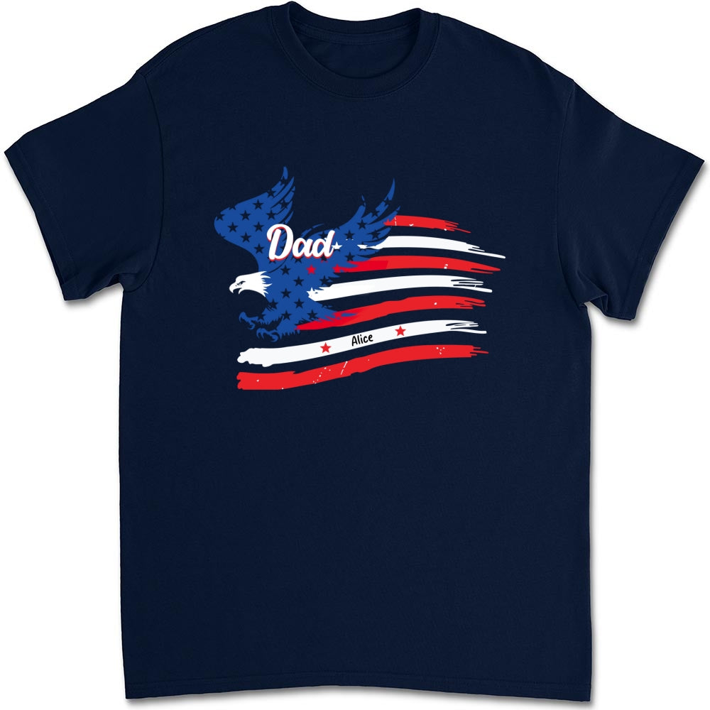 Papa American Flag - Personalized Custom Shirt