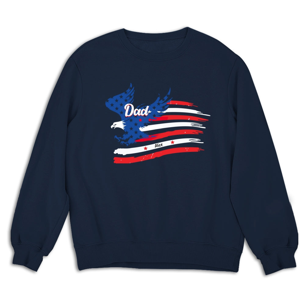Papa American Flag - Personalized Custom Shirt