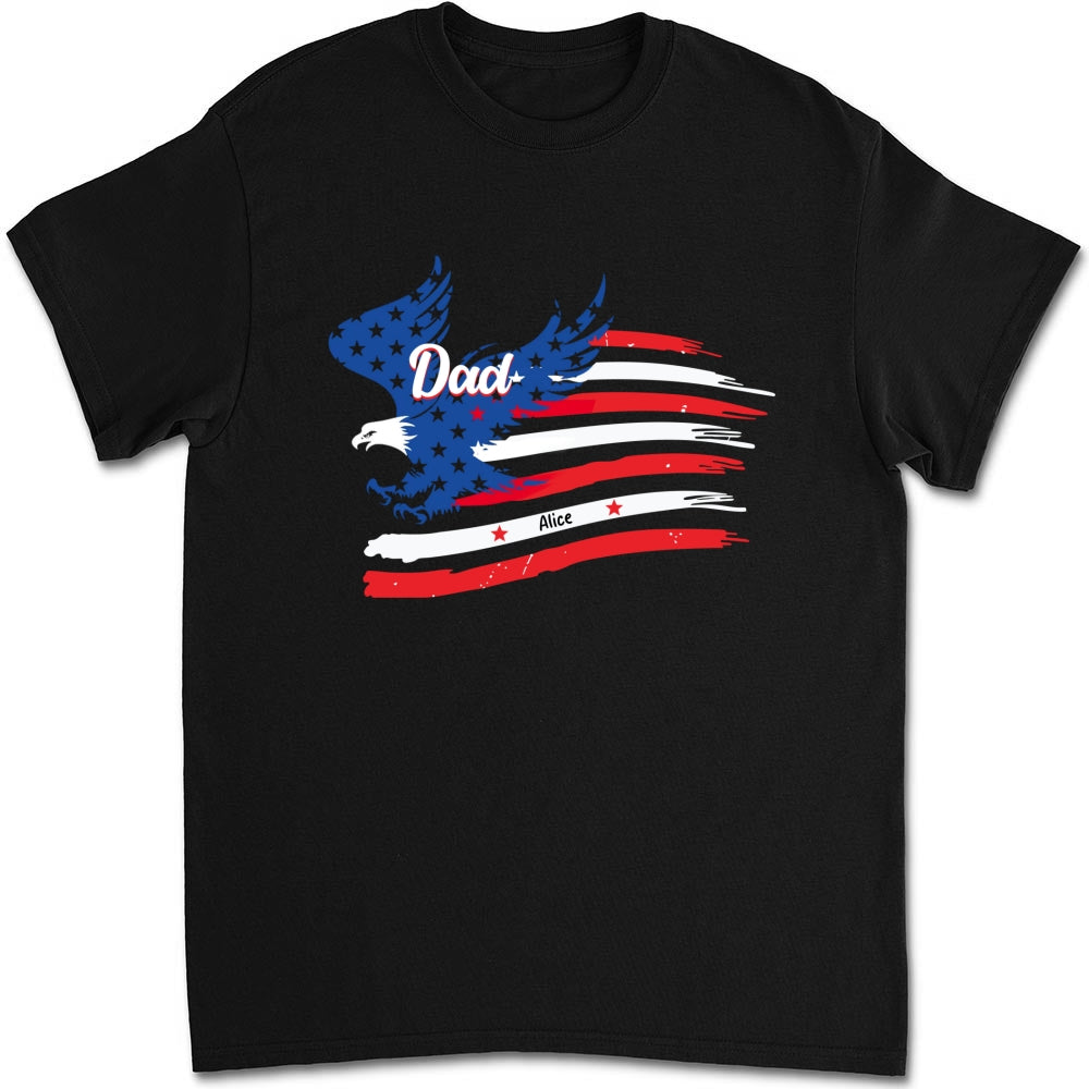 Papa American Flag - Personalized Custom Shirt
