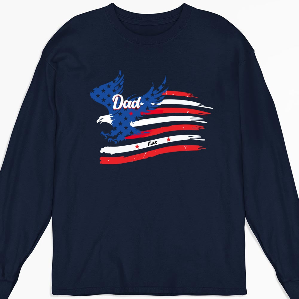 Papa American Flag - Personalized Custom Shirt