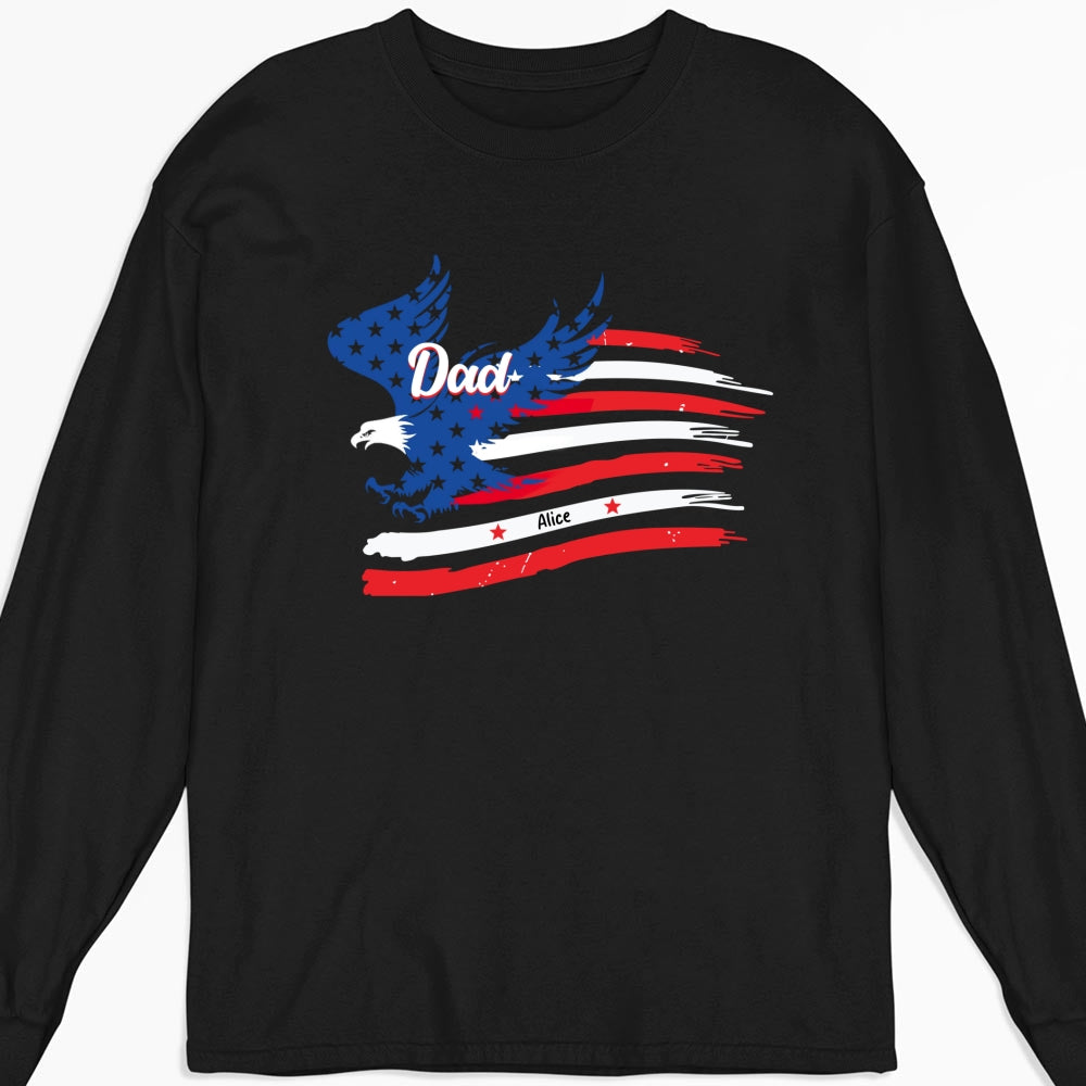 Papa American Flag - Personalized Custom Shirt