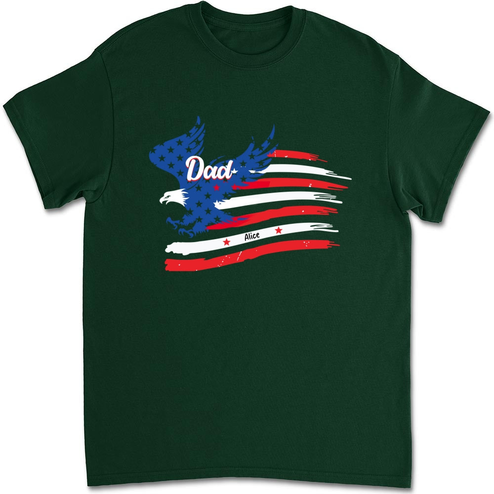 Papa American Flag - Personalized Custom Shirt