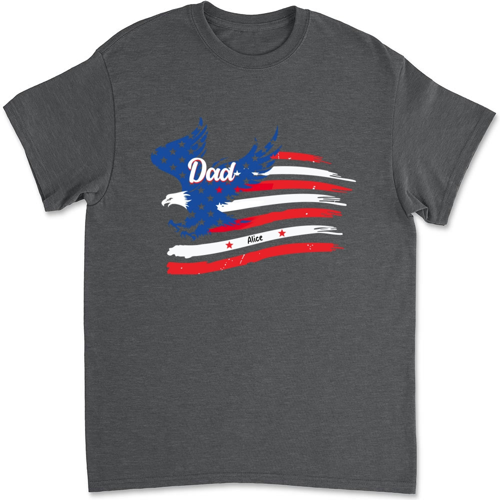 Papa American Flag - Personalized Custom Shirt