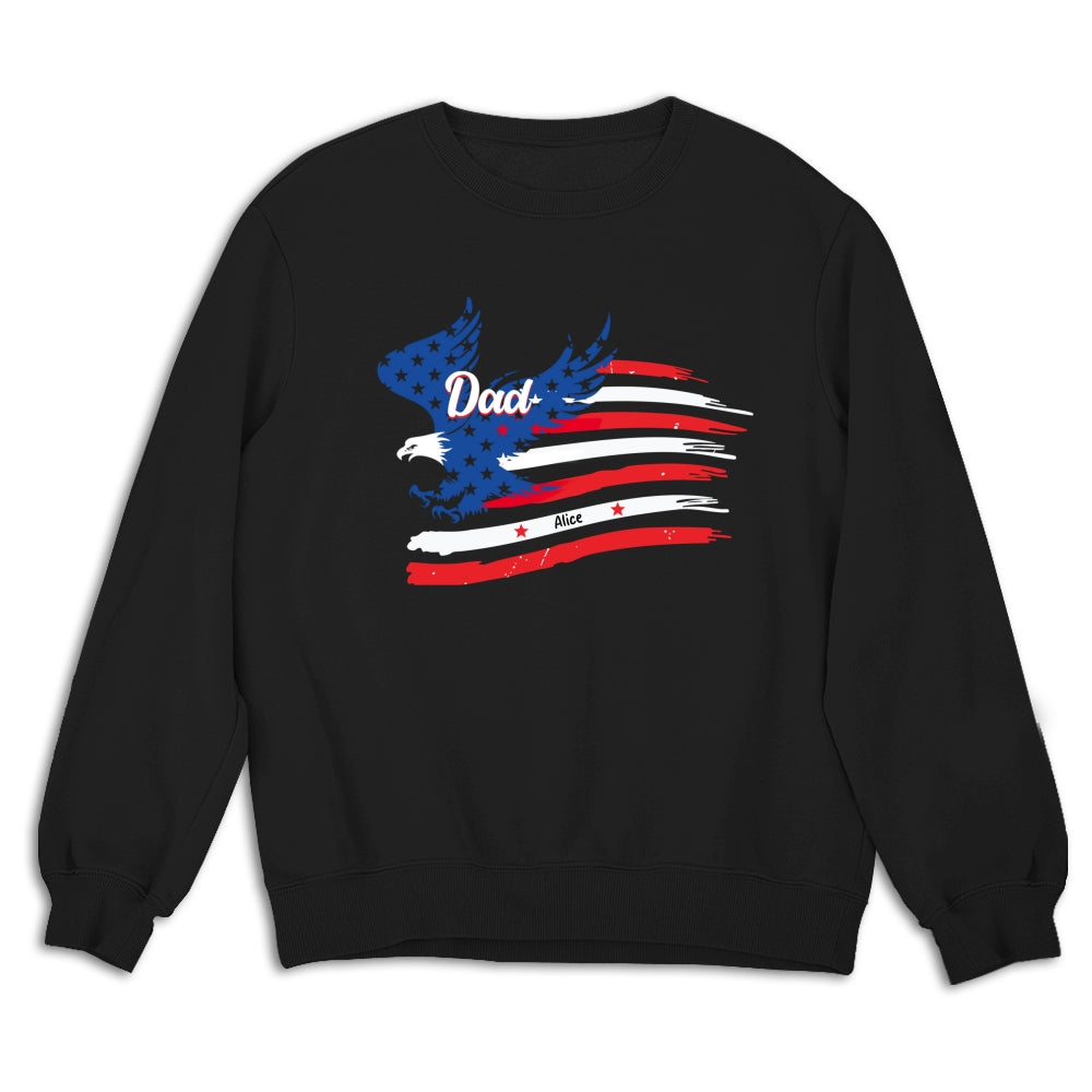 Papa American Flag - Personalized Custom Shirt