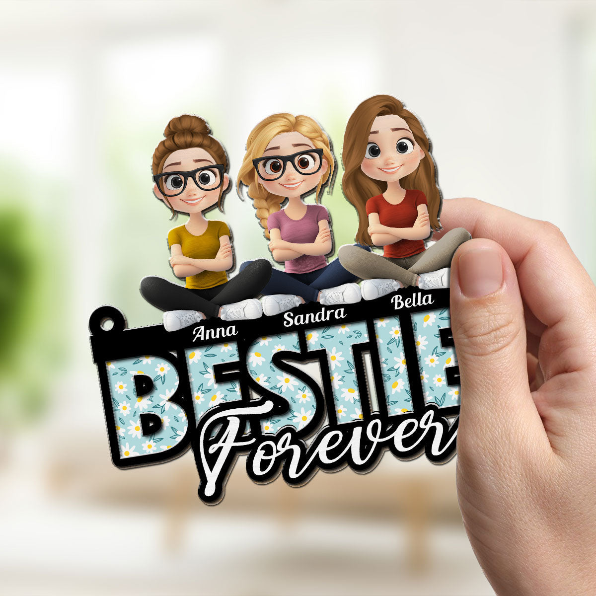 Sisters Forever Love - Personalized Custom Suncatcher