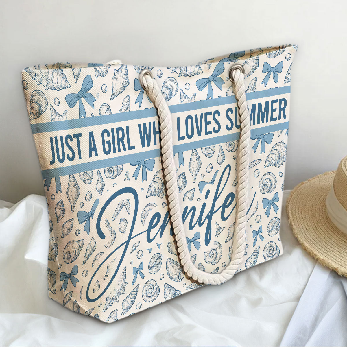 Just A Girl Who Loves Summer - Personalized Beach Bag