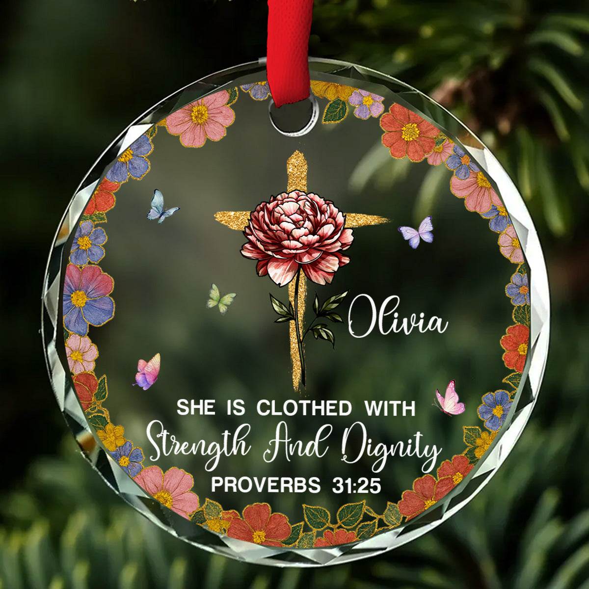 She Walks In Quiet Dignity - Personalized Custom Glass Ornament